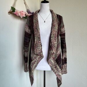 Wet Seal Multicolor Open-Front Cardigan